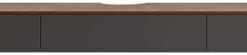 Meuble TV flottant Console multimédia murale 59,1'' Meuble TV moderne avec rangement Meuble TV mural avec 2 tiroirs Meuble mural de divertissement flottant en bois pour salon. (Noyer + gris,