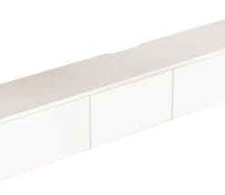 Meuble TV mural, meuble de rangement TV en bois massif avec tiroirs, centre de divertissement à domicile, table console multimédia moderne, meuble TV blanc, étagère TV pour salon, chambre (b