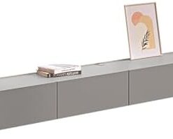 Générique Meuble TV Moderne et Luxueux en Bois Massif avec tiroir Suspendu et Grand Espace de Rangement, idéal pour Le Salon, la Chambre à Coucher, Le Bureau (Couleur : Gris, Taille : 140 20 24 cm)