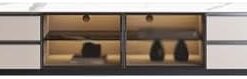 Meuble TV de Salon 1,8/2 m, Meuble TV de Salon, Centre de Divertissement, Maison, Cuir de Selle, Bois Massif, Meuble de Sol, Porte vitrée, Meuble TV, Centre de Divertissement TV avec rangeme