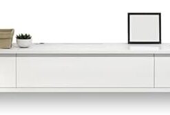 Meuble TV Flottant, Meuble TV Flottant, Meuble de Rangement pour Console multimédia en Bois sous Le téléviseur, avec tiroirs et Porte, étagères TV, Grand Banc de Rangement TV (Blanc, 160 x 2