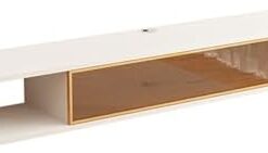 Générique Meuble TV Flottant Console TV Murale Console multimédia Centre de Divertissement Flottant avec Rangement Meuble TV Mural Supports TV Modernes pour Salon. (Blanc, 140x24x20CM/55.1x9.4x7.9IN)