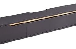 Générique Meuble TV Flottant, Console multimédia Murale avec 2 tiroirs, Meuble TV Mural avec Rangement, étagère Audio/vidéo pour Salon, Console TV Flottante avec Porte Rabattable. (Gris, 150 x 24