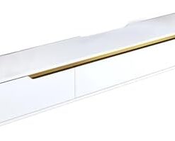 Meuble TV Mural Flottant, Console multimédia avec tiroirs, Rangement pour Jeux vidéo, Meuble TV pour la Maison (Blanc, 120 cm)