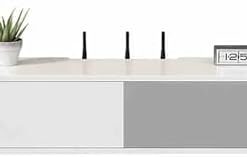Meuble TV mural, console multimédia flottante, meuble flottant moderne sous TV avec tiroir, support TV flottant fixé au mur avec trou pour câble pour la maison, le bureau, le salon, la chamb