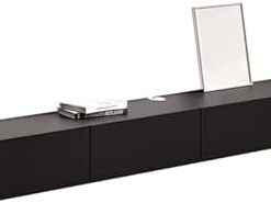 Meuble TV flottant en bois avec tiroirs et portes, meuble de rangement mural moderne pour console multimédia, meuble de rangement TV blanc, centre de divertissement pour salon, chambre à cou