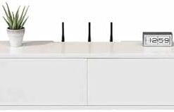 Meuble TV mural, console multimédia flottante, meuble flottant moderne sous TV avec tiroir, support TV flottant fixé au mur avec trou pour câble pour la maison, le bureau, le salon, la chamb