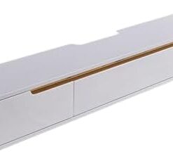 Générique Meuble TV Flottant, Console multimédia Murale avec 2 tiroirs, Meuble TV Mural avec Rangement, étagère Audio/vidéo pour Salon, Console TV Flottante avec Porte Rabattable (Gris, 150 x 24)