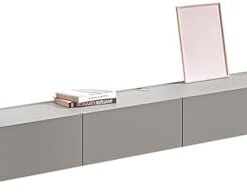 Générique Meuble TV Flottant en Bois avec tiroirs, étagère Murale Moderne pour Console multimédia, Meuble de Rangement TV Blanc, Centre de Divertissement avec Dos Creux et Trou pour câble, pour Salon