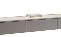 Meuble TV en bois massif à suspendre avec grand espace de rangement pour salon, chambre à coucher, bureau - Meuble de maison moderne