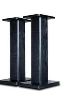 AV ShelfWood Lot de 2 supports de haut-parleurs pour home cinéma, bibliothèque, boîte et haut-parleurs satellites Grain de bois Expérience d'écoute audio améliorée Idéal pour les cinémas maison 60 cm