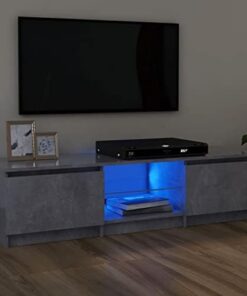 Générique Meuble TV avec éclairage LED Gris béton 120x30x35,5 cm, Meuble TV, Meuble TV, Meuble de Salon, Buffets pour Salon, Table TV, Meuble TV - 804287