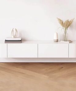 Générique Meuble TV Suspendu en Bois Massif Banc TV Blanc Meuble TV Mural Meuble de Rangement pour équipement multimédia Console multimédia (120 cm/47,2 Pouces)