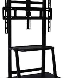 Meuble de Support TV Support TV Universel avec étagère, pour téléviseur Grand écran de 32 à 75 Pouces avec Support TV Mobile monté sur Roue de Blocage, Mouvement Complet
