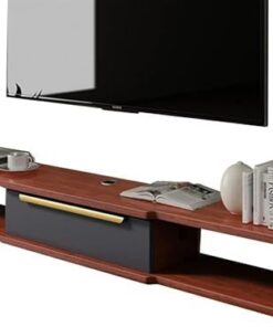 Générique Meuble TV Flottant Meuble TV Mural Étagère TV Flottante, Meuble de Rangement TV Flottant Meuble TV pour Salon TV et multimédia, Étagère décodeur (Marron)