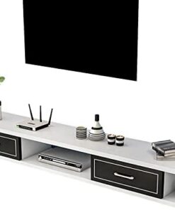 Générique Support TV Flottant, Meuble TV Mural/étagère TV décorative, composant d'armoire de Centre de Divertissement, pour unité de Rangement, Console Audio/vidéo, boîte à câbles, routeur