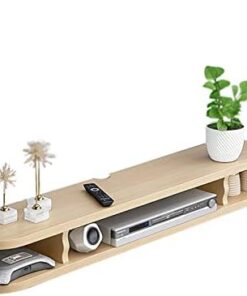 Meuble TV flottant, étagère murale, console TV en bois pour salon, salle de divertissement, bureau, unité de divertissement moderne, économiseur d'espace (couleur : blanc, taille : 80 x 22 x