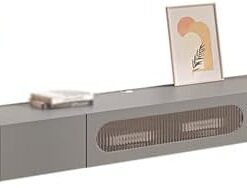 Meuble TV flottant Support TV flottant Support TV mural Grand meuble TV Unités murales avec porte en verre Centre de divertissement flottant avec rangement Étagère flottante moderne pour sal