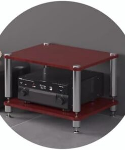 Étagère AV ShelfAV avec pieds absorbant les chocs – Support HIFI pour composants audio vidéo, rack HiFi 2/3/4 niveaux, support de tourne-disque et armoire Dimensions : 60 x 48 x 40 cm, 2 niveaux,