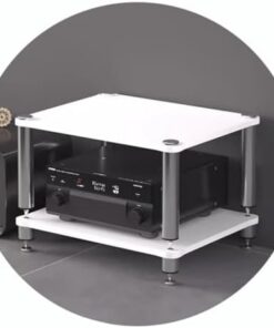 Étagère HiFi AV - Support pour Tourne-Disque, Meuble Audio avec Pieds amortisseurs - Support pour Composants Audio et vidéo