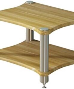 AV ShelfModern Étagère audio HiFi multifonctionnelle avec pieds absorbant les chocs Marron 2 niveaux pour composants vidéo 60 x 48 x 40 cm