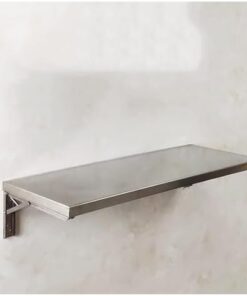 Bureau Mural en Acier Inoxydable pour Petits espaces Table Rabattable pour Cuisine Salle à Manger Bar à Domicile 110 x 35 cm Établi