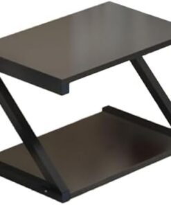 Support multimédia en bois pour lecteurs CD et équipement audio, étagère de rangement ouverte à 2 niveaux pour salon, bureau, home cinéma