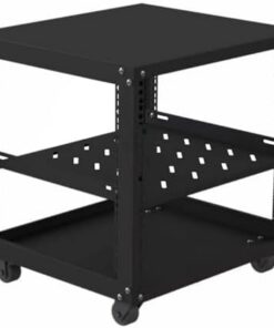 Support multimédia AV, Armoire de Rangement multimédia, Support multimédia Audio vidéo avec Hauteur réglable, Parfait pour lecteurs DVD, Console de Jeu, décodeur TV, décodeur câble, Xbox, ro
