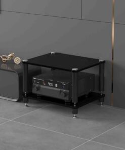 Support multimédia AV, étagère Audio, Tour Audio, Meuble TV d'angle pour Centre de Divertissement, étagères audiovisuelles, Meuble de Rangement pour Console de Tourne-Disque, étagères de Jeu