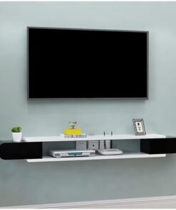 Générique Meuble TV Flottant Meuble TV Flottant Étagère TV Murale Centre de Divertissement Console multimédia en Bois Meuble de Rangement TV Suspendu pour Salon pour TV 32-40 Pouces (Blanc)