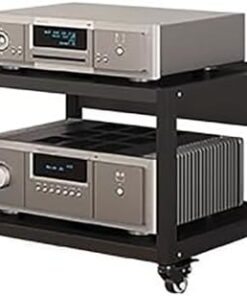 Supports et étagères HiFi Armoire de rack audio Étagère AV, 2 3 4 5 niveaux Tour de rack audio sur roulettes, support multimédia audio-vidéo robuste Supports de composants stéréo de divertis