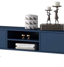 Générique Meuble TV autoportant Meuble de Salon pour la Maison Centre de Divertissement multimédia Unité multimédia Meuble de Rangement pour Console multimédia avec Pieds d'armoire en métal réglables
