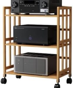 Générique Armoires stéréo, armoires multimédia, Support multimédia d'angle, Support Audio, pour Salon/Chambre/Ferme (3 Couches)