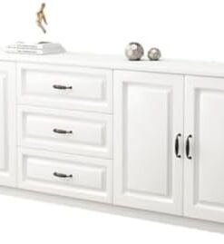 Générique Meuble TV en Bois Massif, Meuble TV Moderne et Simple, pour Salon, Chambre à Coucher, Rangement européen, Meuble Haut Multifonctionnel, E-140cm