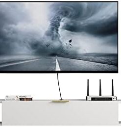 Meuble TV flottant, étagère murale décorative pour rangement TV, centre de divertissement multimédia, meuble de maison pour salon, chambre à coucher (couleur : blanc, taille : 120 x 20 x 18)