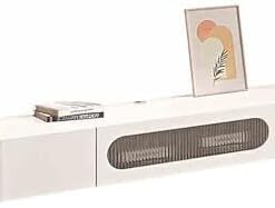 Générique Meuble TV Mural avec Rangement, Support TV Flottant fixé au Mur avec tiroir, étagère Centrale de Divertissement sous TV avec Porte à Rabat, pour Salon, Chambre à Coucher, Maison et Bureau.