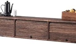 Console multimédia Flottante en Bois sous Le téléviseur, Meuble Flottant, Support TV Flottant, Montage Mural avec Portes coulissantes, armoires de Rangement, Console multimédia pour Chambre