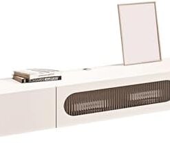 Meuble TV Mural Moderne Suspendu avec tiroirs, Console multimédia en Bois, Centre de Divertissement élégant, étagère de Rangement pour téléviseur dans Le Salon, étagère sous Le tél