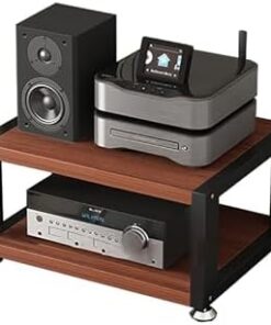 AV ShelfMedia Support audio, support de stockage multimédia portable, AV - Étagère d'angle stéréo et étagère de rangement pour salon, salle d'enregistrement de jeu, salle de réunion, chambre à coucher
