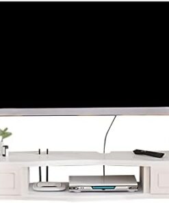 Générique Meuble TV Flottant/Support TV, étagère Murale, composant d'armoire de Centre de Divertissement, avec 2 tiroirs, pour Console Audio/vidéo, décodeur, routeur (Couleur : Marron Rouge, Taille :