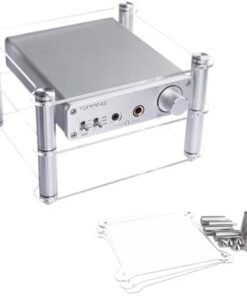 Mini Support Audio HiFi en Acrylique, Support multimédia AV à 2 Niveaux, étagère Transparente pour Appareil de Streaming, Lecteur CD, Console de Jeux