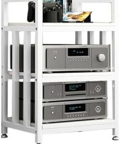 Meuble TV en Bois pour platines vinyles et téléviseurs, avec étagères réglables, idéal pour Le Divertissement à Domicile.