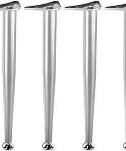 Meubles Table Bar Bureau Jambes Remplacement Hauteur Réglable en Métal pour Plan De Travail Petit Déjeuner Cuisine Placard Poli Fauteuil Commode Salle De Bains Buffets DIY, 4PCS (C