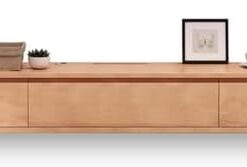 Générique Meuble TV Flottant Moderne, Petit Meuble TV d'appartement avec 2 tiroirs, Console multimédia Murale, étagère Flottante pour sous Le téléviseur, Meuble de Rangement (Couleur : Couleur bûche,