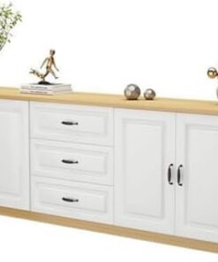 Générique Meuble TV en Bois Massif, Meuble TV Moderne et Simple, pour Salon, Chambre à Coucher, Rangement européen, Meuble Haut Multifonctionnel, C-140cm