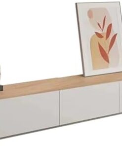 Générique Meuble TV en Bois, Centre de Divertissement multimédia avec Portes et étagères de Rangement, Console de Meuble TV Moderne pour Salon, Chambre à Coucher (180 cm)