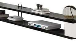Générique Console Flottante TV créative, Support TV Flottant, étagère Audio-vidéo, Meuble TV Mural, Meuble TV Simple à Suspendre, Meuble de Rangement sous TV, Meuble TV Mural pour Salon (Tableau Noir