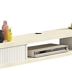 Étagère TV murale, support TV flottant/meuble TV, console TV en bois pour salon, composant d'armoire de centre de divertissement pour unité de rangement, console audio/vidéo (couleur : C, ta