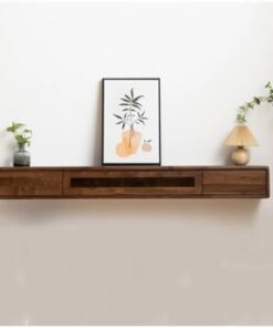 Meuble TV mural suspendu, meuble TV flottant en bois, meuble TV mural pour centre de divertissement, meuble TV moderne, étagère, routeur WiFi, organisateur de câbles, meuble de rangement, me