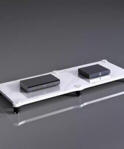 Composant de Support d'armoire multimédia AV - Supports et étagères stéréo à Plusieurs étages avec Absorption des Chocs - Étagères Audio et vidéo domestiques pour amplificateurs, Haut-parleu